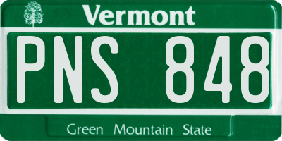VT license plate PNS848