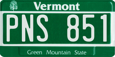VT license plate PNS851
