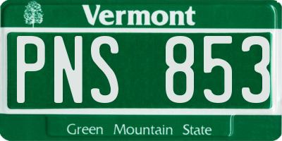 VT license plate PNS853