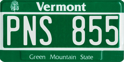 VT license plate PNS855