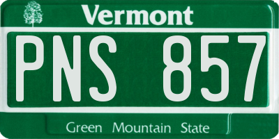 VT license plate PNS857