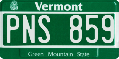 VT license plate PNS859
