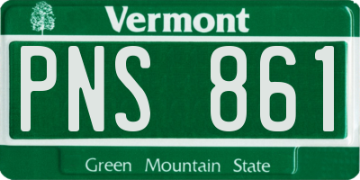 VT license plate PNS861