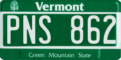 VT license plate PNS862