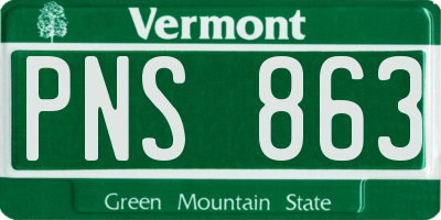 VT license plate PNS863
