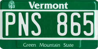 VT license plate PNS865