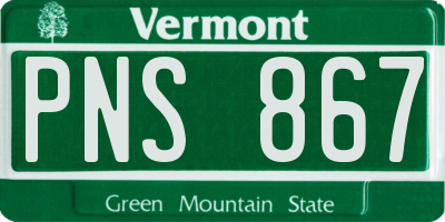 VT license plate PNS867
