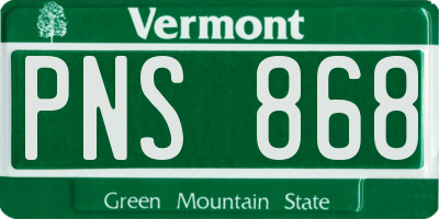 VT license plate PNS868