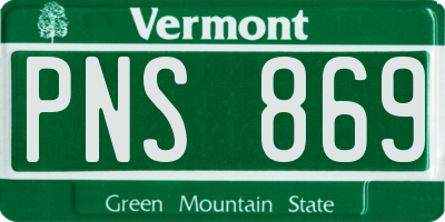 VT license plate PNS869