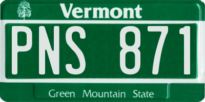 VT license plate PNS871