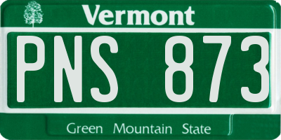 VT license plate PNS873