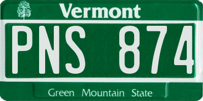 VT license plate PNS874