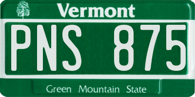 VT license plate PNS875