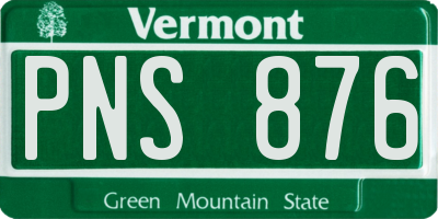 VT license plate PNS876