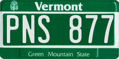 VT license plate PNS877
