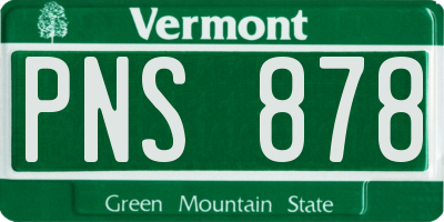 VT license plate PNS878