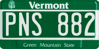 VT license plate PNS882