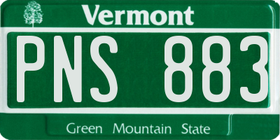 VT license plate PNS883
