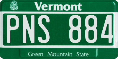 VT license plate PNS884