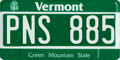 VT license plate PNS885