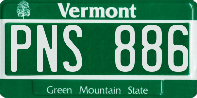 VT license plate PNS886