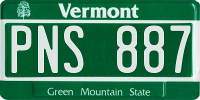 VT license plate PNS887