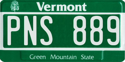 VT license plate PNS889