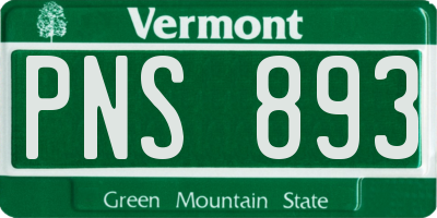 VT license plate PNS893