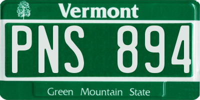 VT license plate PNS894