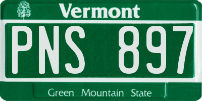VT license plate PNS897
