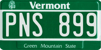 VT license plate PNS899