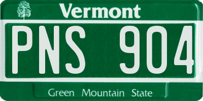VT license plate PNS904