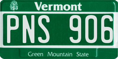 VT license plate PNS906