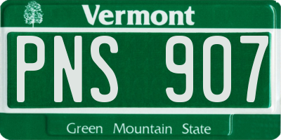 VT license plate PNS907