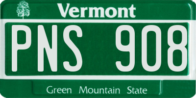 VT license plate PNS908