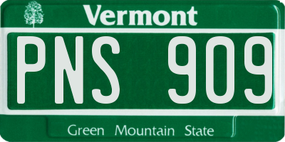 VT license plate PNS909