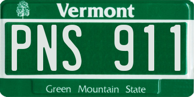VT license plate PNS911