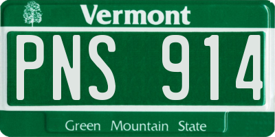 VT license plate PNS914