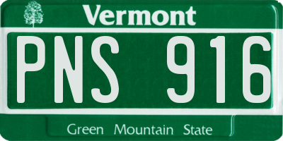 VT license plate PNS916