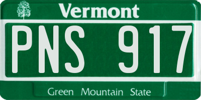 VT license plate PNS917