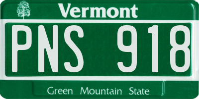 VT license plate PNS918
