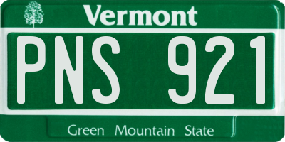 VT license plate PNS921