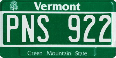 VT license plate PNS922