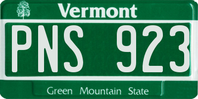 VT license plate PNS923