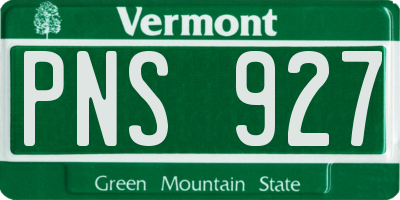 VT license plate PNS927