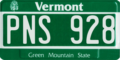 VT license plate PNS928