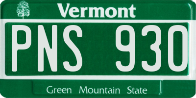 VT license plate PNS930