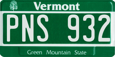 VT license plate PNS932