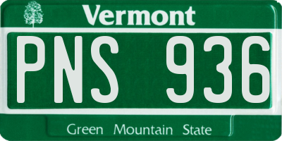 VT license plate PNS936