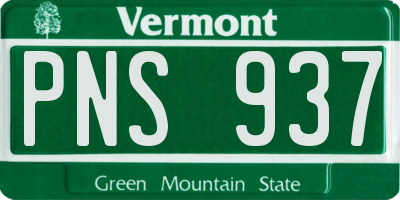 VT license plate PNS937